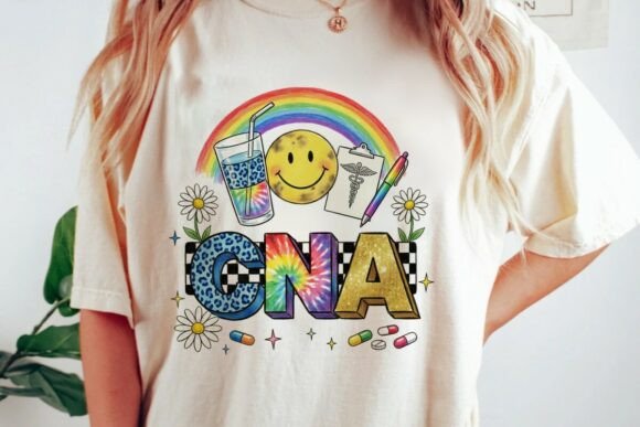 CNA Rainbow Groovy Medical Design Png: A Burst of Color for Healthcare Creatives