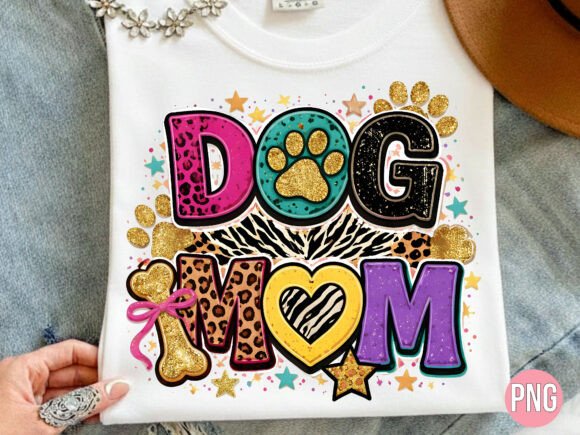 Leopard Print Glitter Dog Mom Design PNG: Unleash Your Creativity