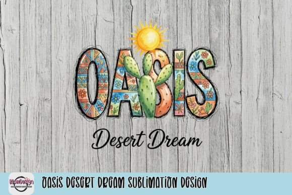 Oasis Desert Dream: A Vibrant Sublimation Design for Your Creations