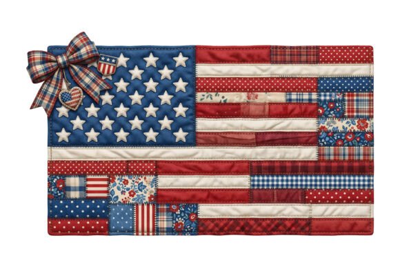 Patchwork USA Flag Vintage Design: A Patriotic Digital Asset