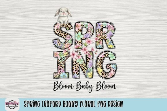 Spring Leopard Bunny Floral PNG: A Whimsical Design Asset