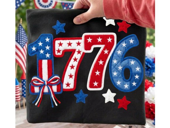 Stars and Stripes in Yarn: The 1776 Patriotic Embroidery Graphic